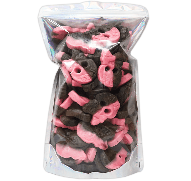 Bubs Foam Raspberry Drop Skulls - Candywrap.nl