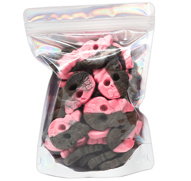 Bubs Foam Raspberry Drop Skulls - Candywrap.nl