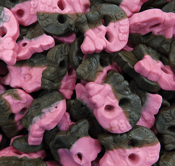 Bubs Foam Raspberry Drop Skulls - Candywrap.nl