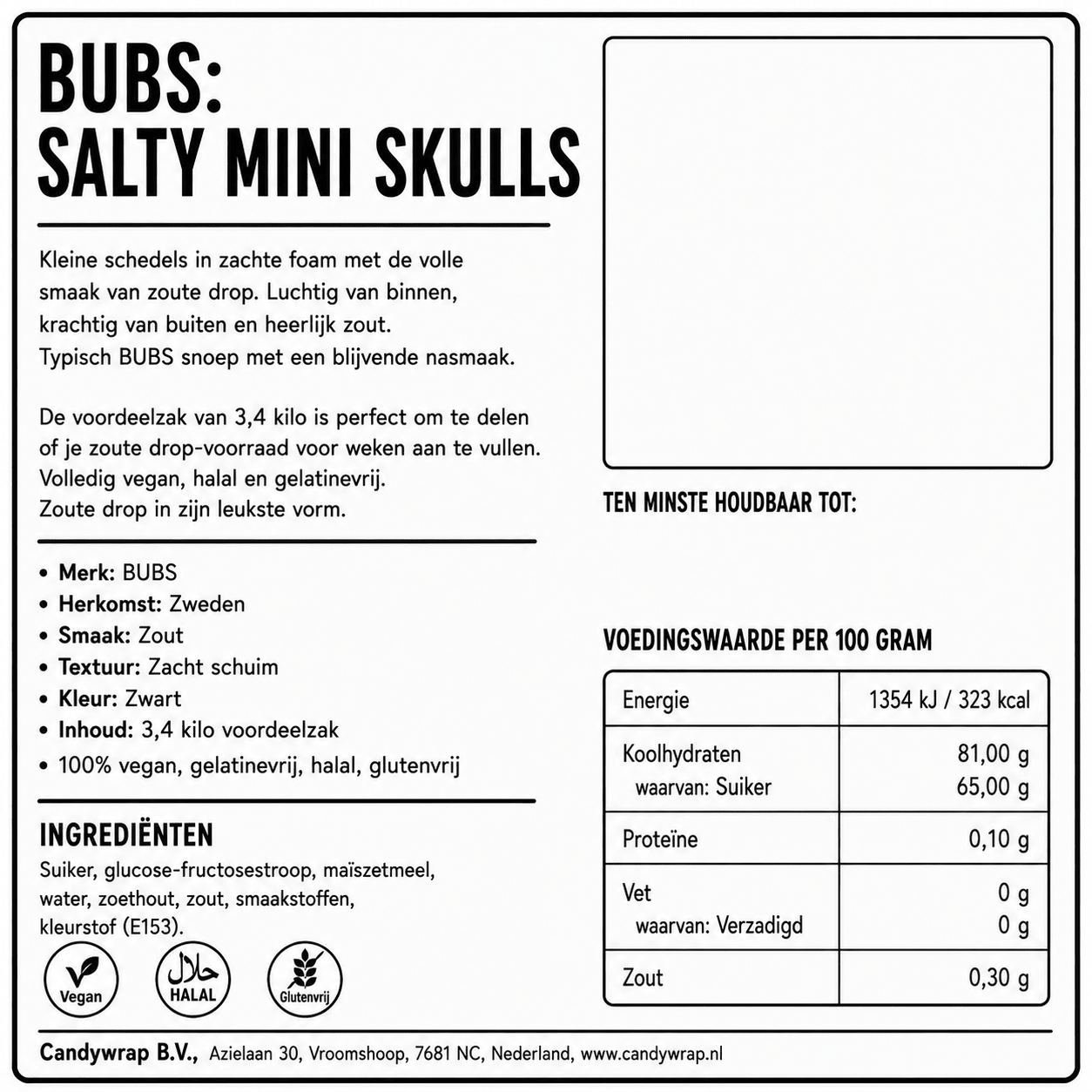BUBS: Salty Mini Skulls - Candywrap.nl