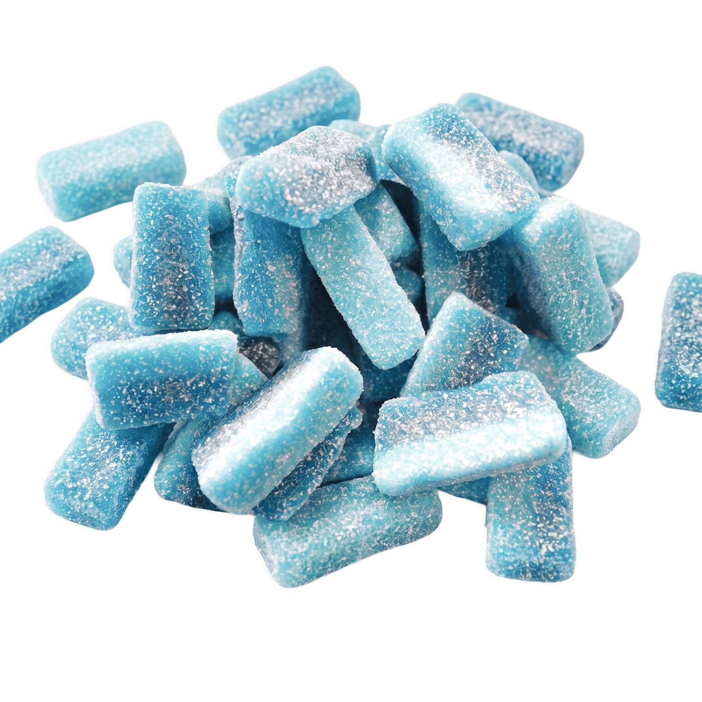 Zure snoep van Damel, Sour Raspberry Slices voordeelzak met blauwe framboos partjes