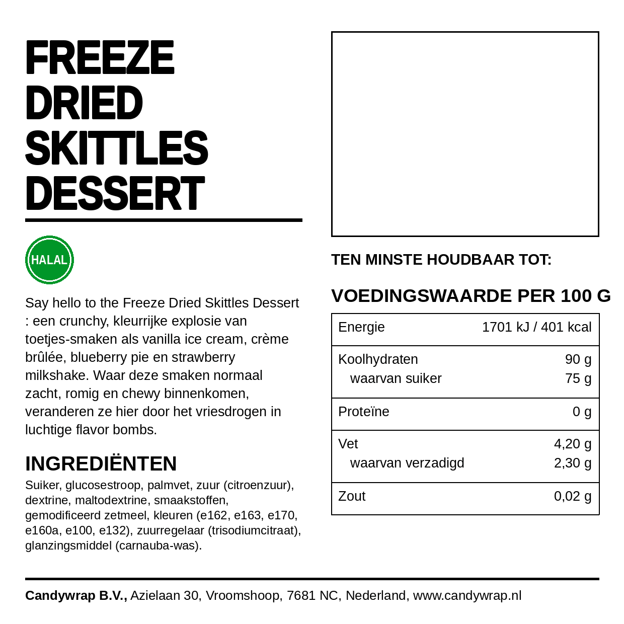 Freeze Dried Skittles Dessert - Candywrap.nl