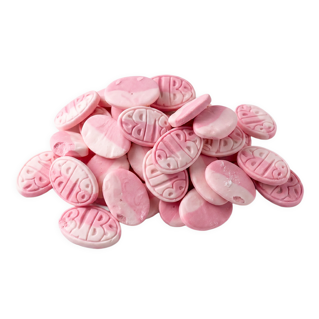 Aardbei snoep van BUBS, Smultron Granatappel voordeelzak met vegan schuim ovals met granaatappel
