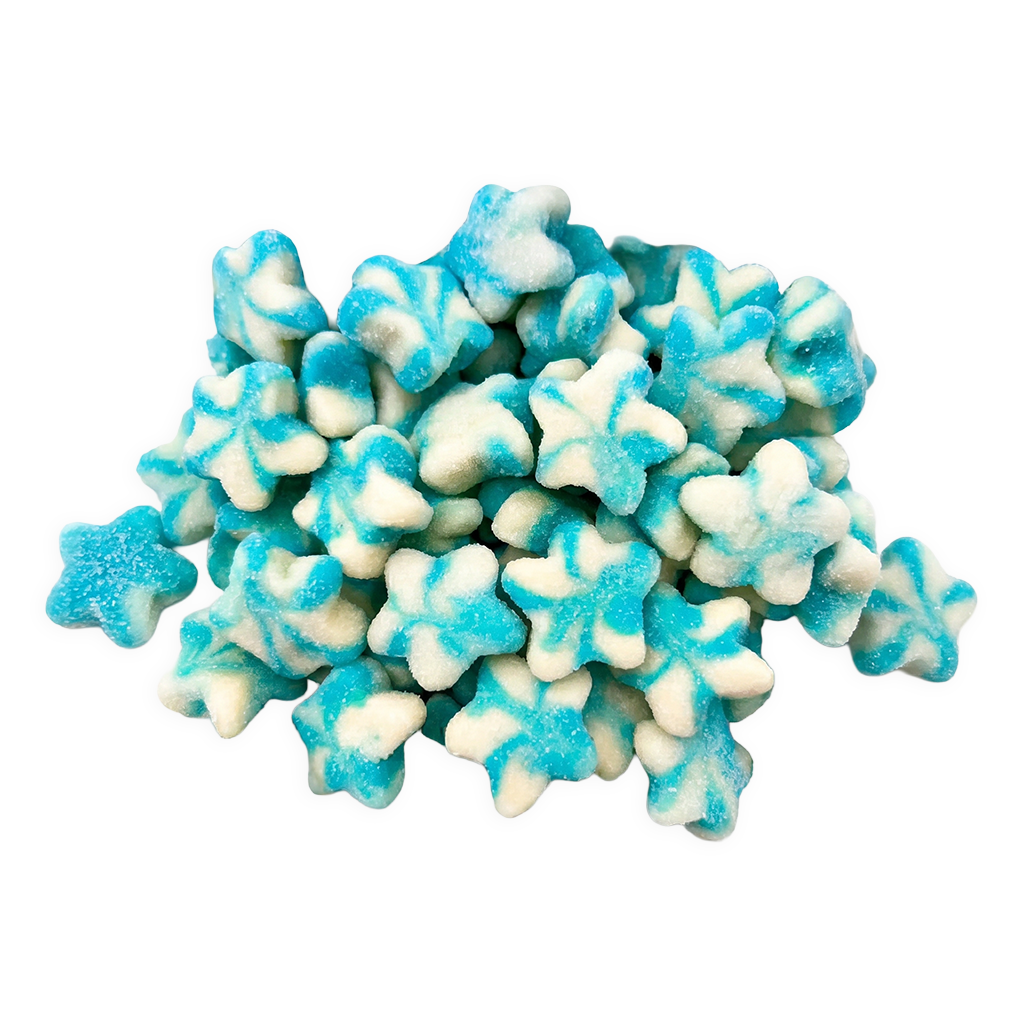 Sterren snoep van Dulceplus, Sugared Blue Twist Stars voordeelzak met gesuikerde blauwe sterren