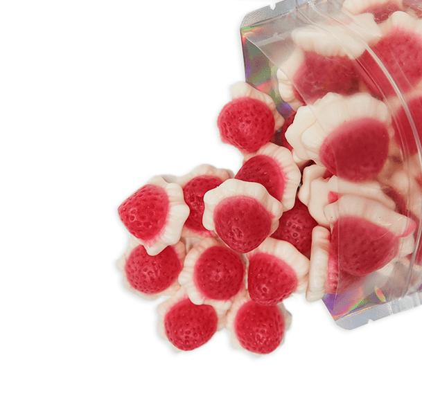 Jelly Filled Strawberries with Cream - Candywrap.nl