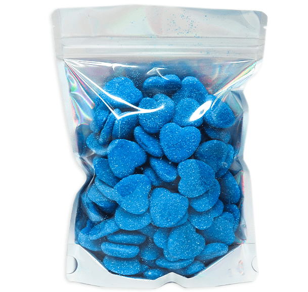 Light Sour Jelly Filled Raspberry Hearts - Candywrap.nl