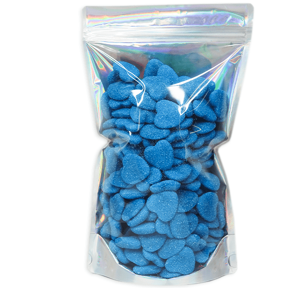 Light Sour Jelly Filled Raspberry Hearts - Candywrap.nl