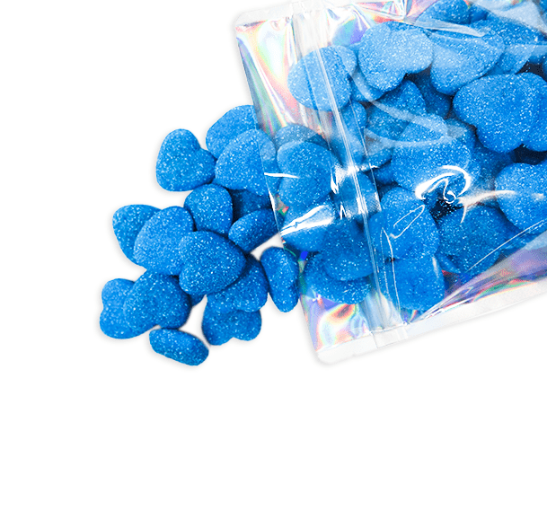 Light Sour Jelly Filled Raspberry Hearts - Candywrap.nl