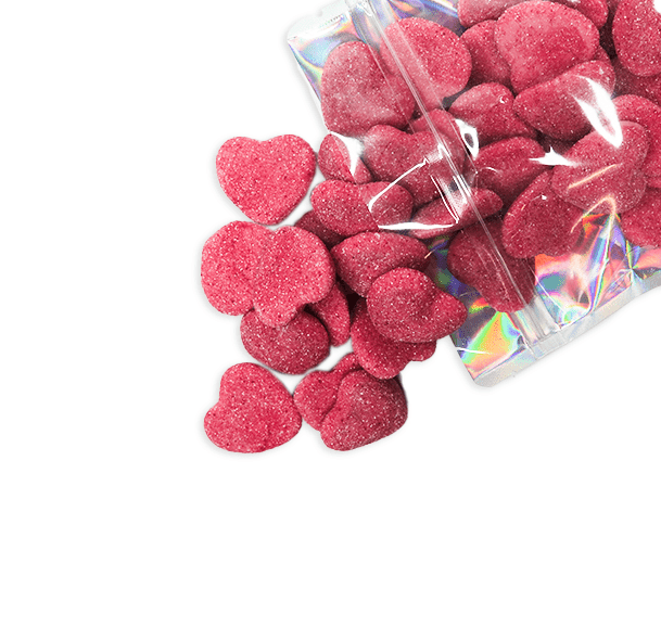 Light Sour Jelly Filled Strawberry Hearts - Candywrap.nl