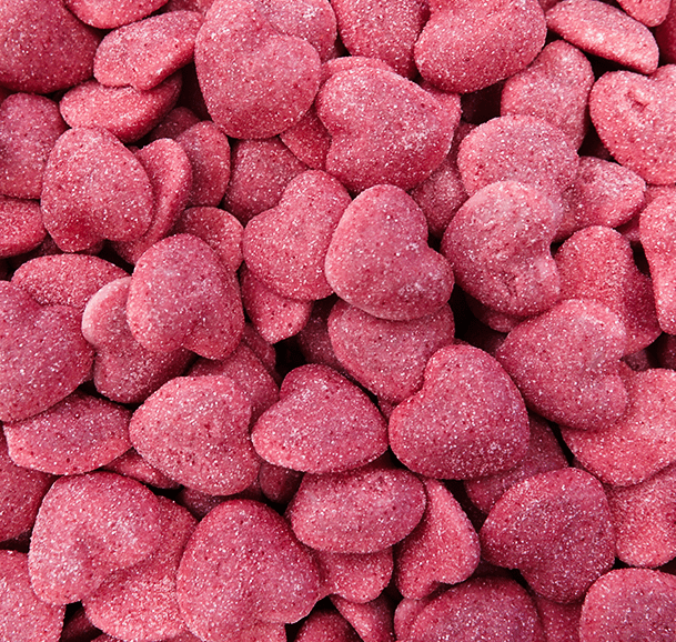Light Sour Jelly Filled Strawberry Hearts - Candywrap.nl
