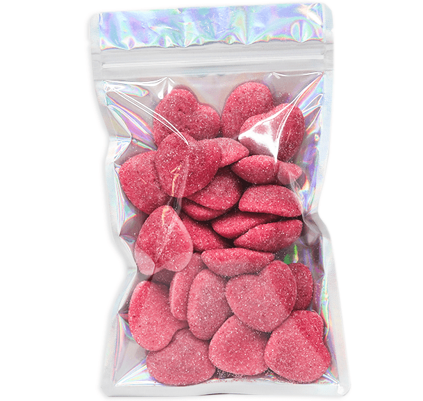 Light Sour Jelly Filled Strawberry Hearts - Candywrap.nl