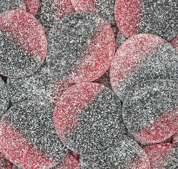 Sour Raspberry Drop Coins - Candywrap.nl