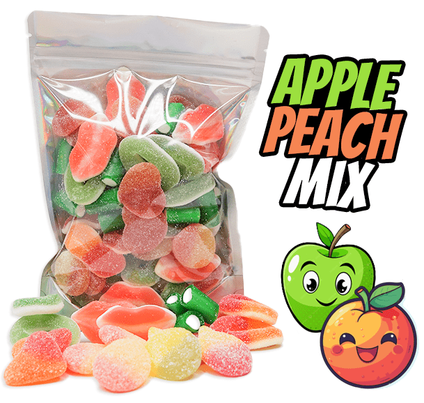 Sweet & Sour Apple Peach Mix - Candywrap.nl