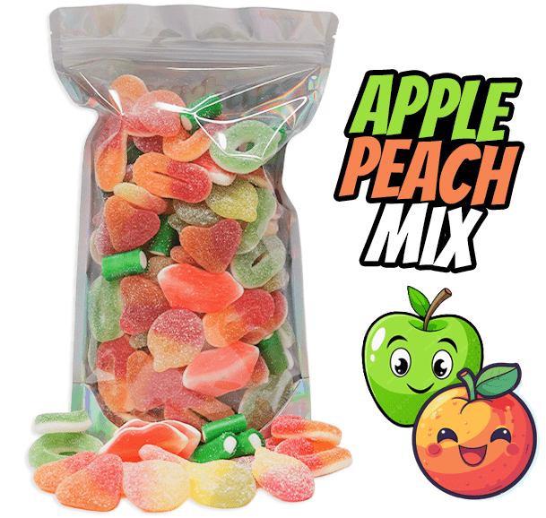 Sweet & Sour Apple Peach Mix - Candywrap.nl