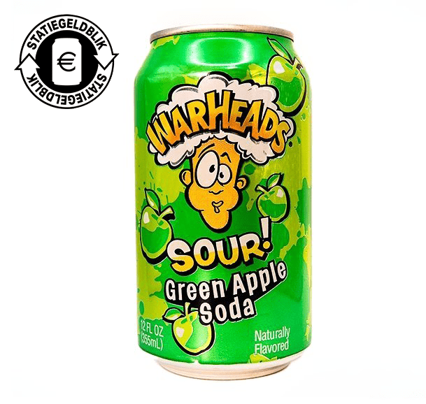 Warheads Sour Green Apple Soda (355ml) - Candywrap.nl