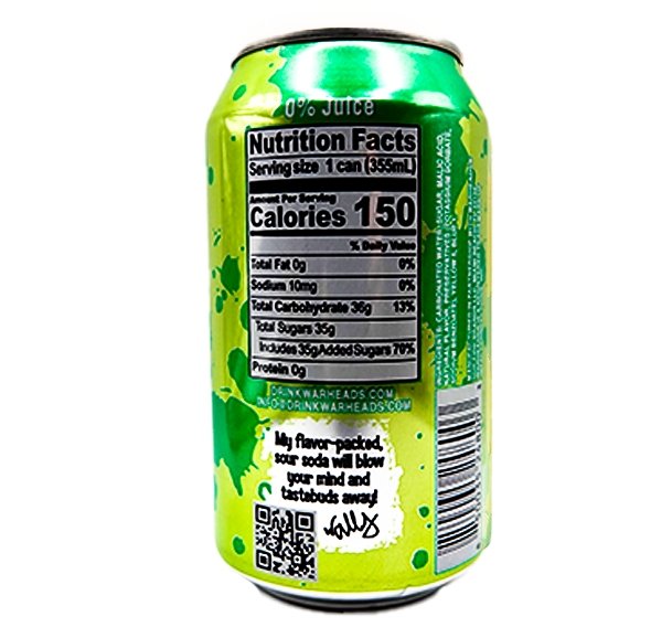 Warheads Sour Green Apple Soda - Candywrap.nl