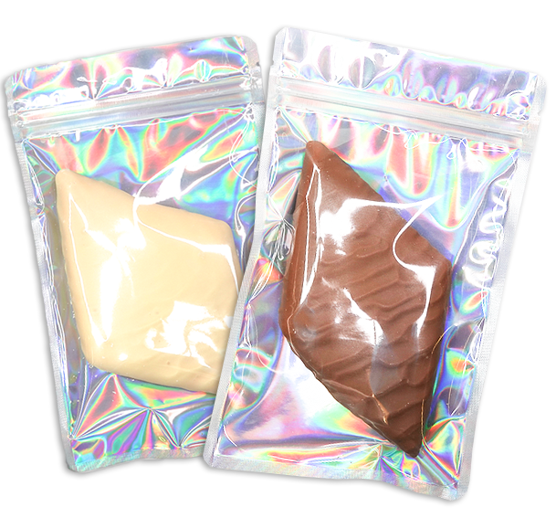 Witte en melkchocolade spek snoep bundel