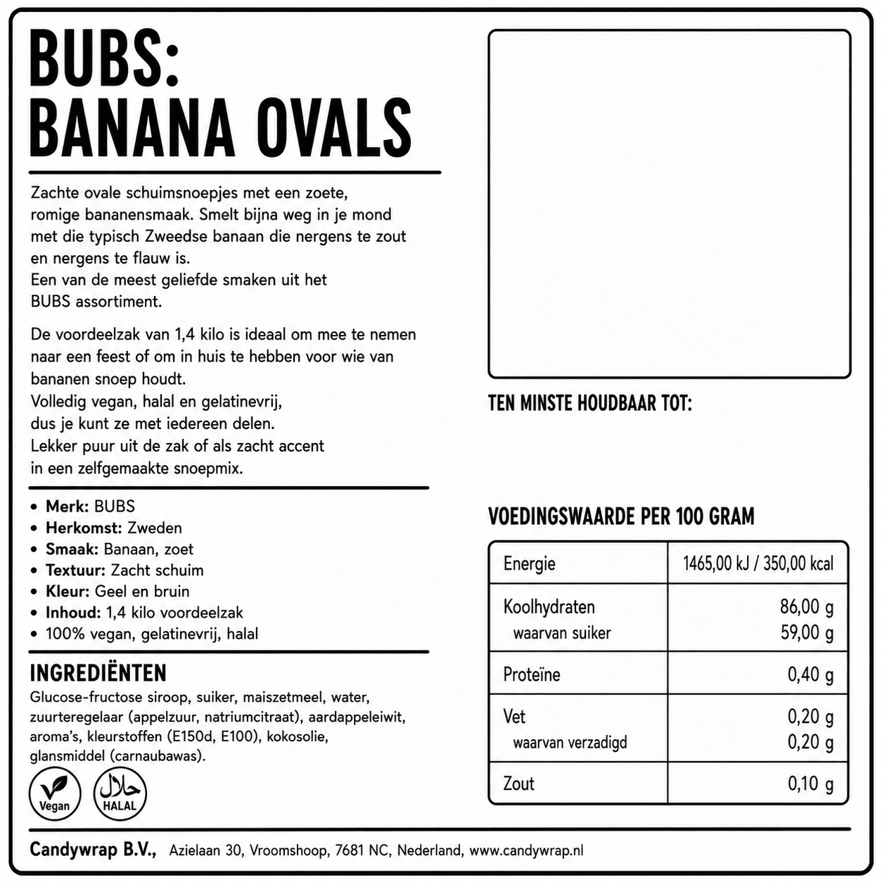 BUBS: Banana Ovals - Candywrap.nl