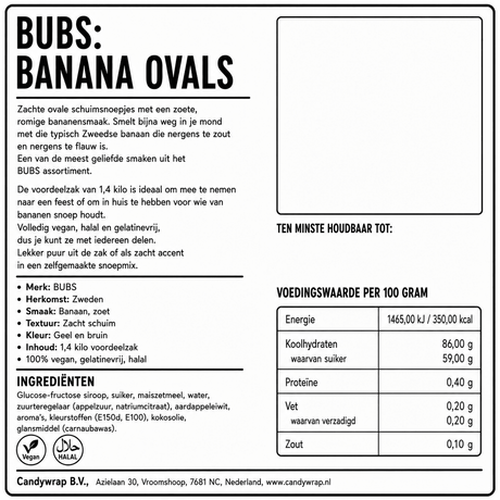 BUBS: Banana Ovals - Candywrap.nl