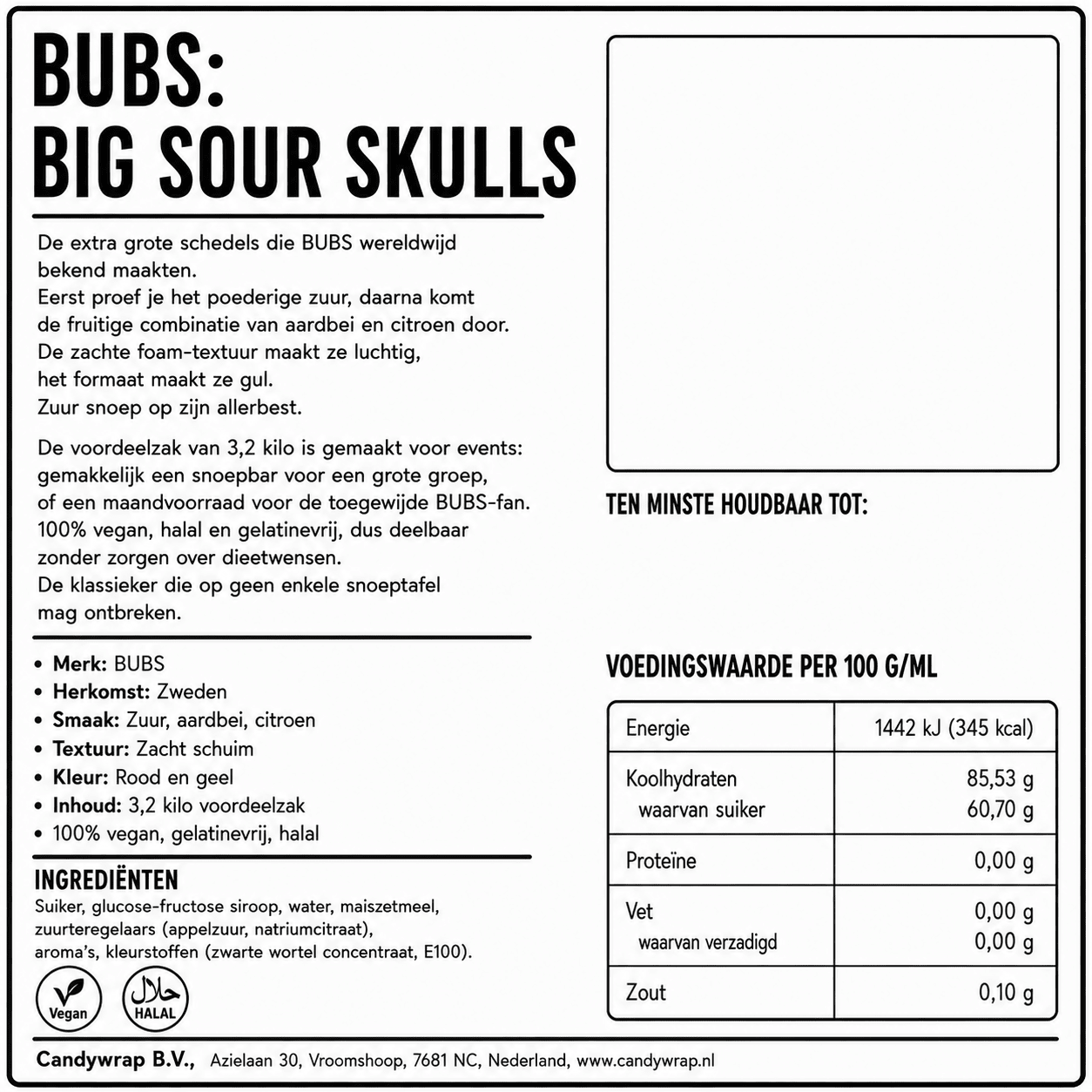 BUBS: Big Sour Skulls - Candywrap.nl
