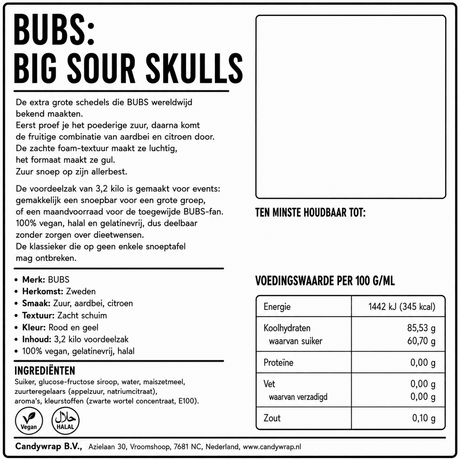 BUBS: Big Sour Skulls - Candywrap.nl