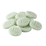 Peer snoep van BUBS, Cool Mini Fruity Pear Ovals voordeelzak met groene vegan schuim ovals