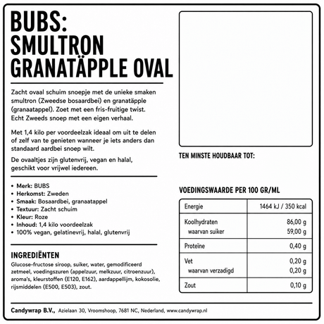 BUBS Smultron Granatäpple aardbei granaatappel Zweeds snoep voordeelzak