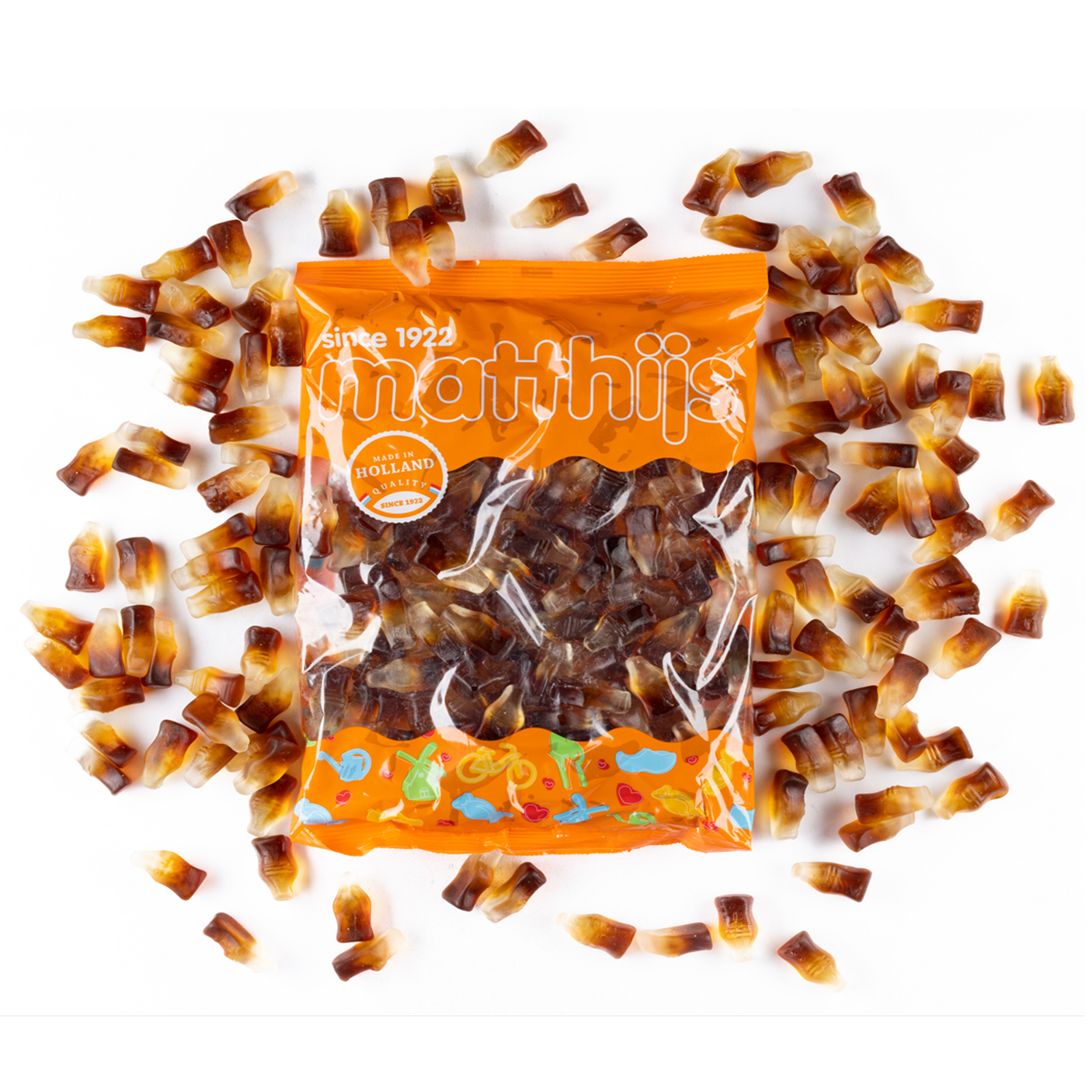 Cola flesjes Matthijs zachte gummy snoep 1 kilo voordeelzak schepsnoep online kopen
