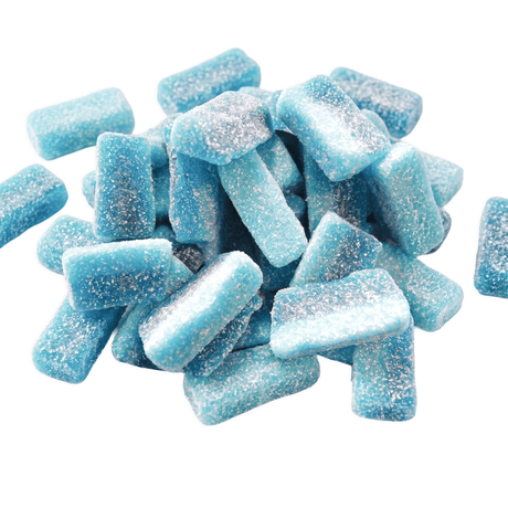 Zure snoep van Damel, Sour Raspberry Slices voordeelzak met blauwe framboos partjes