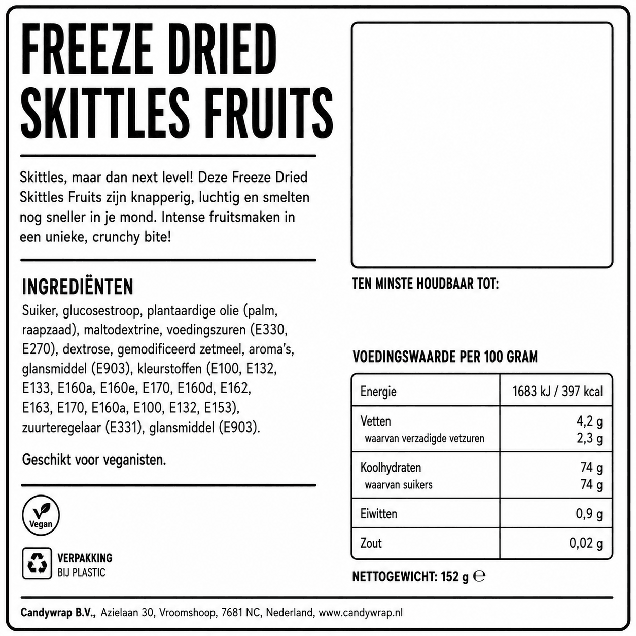 Freeze dried Skittles Fruits gevriesdroogd snoep