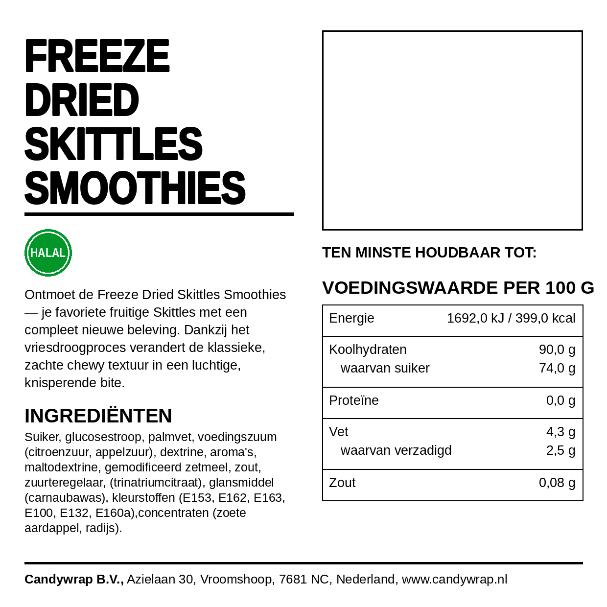 Freeze Dried Skittles Smoothies - Candywrap.nl