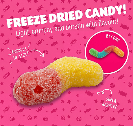Freeze Dried Sour Glow Worms Bundle - Candywrap.nl