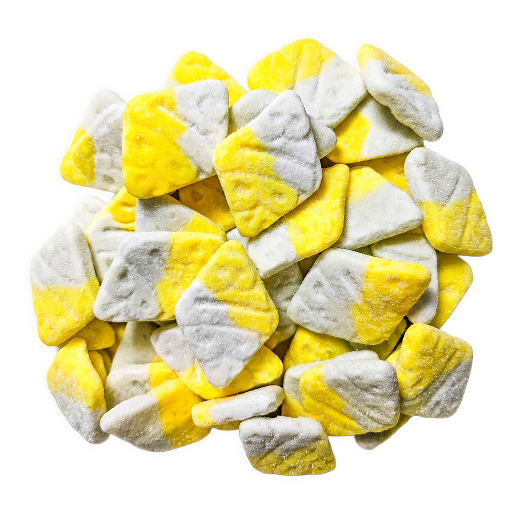 Zure tutti frutti snoep van BUBS, voordeelzak met vegan schuim ruiten in fruitsmaken