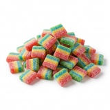 Damel Regenboogmatjes, korte zure matjes met gekleurde regenboogbanen