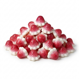 Vidal Filled Strawberry with Cream, rode aardbei gummies met witte onderkant en zachte vulling