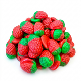 Vidal Filled Strawberries, rode gevulde aardbei gummies met groen kroontje