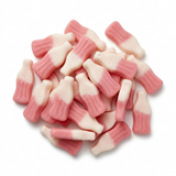 Frisia Strawberry Milkshake, roze-witte snoepflesjes met aardbei milkshake smaak