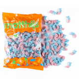 Bubblegum dolfijntjes Matthijs verpakking 1 kilo vegetarisch schepsnoep blauwe kauwgom snoep