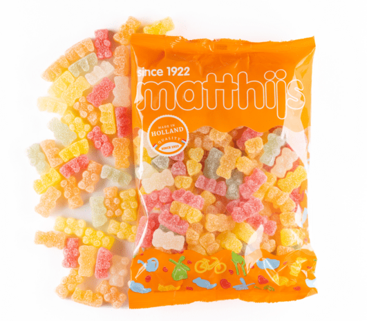 Zure beertjes Matthijs 1 kilo voordeelzak gummie beren fruit schepsnoep online bestellen