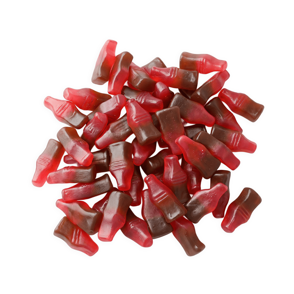 Matthijs Cherry Cola Bottles 1kg voordeelzak vegan cola kers snoep flesjes schepsnoep online kopen