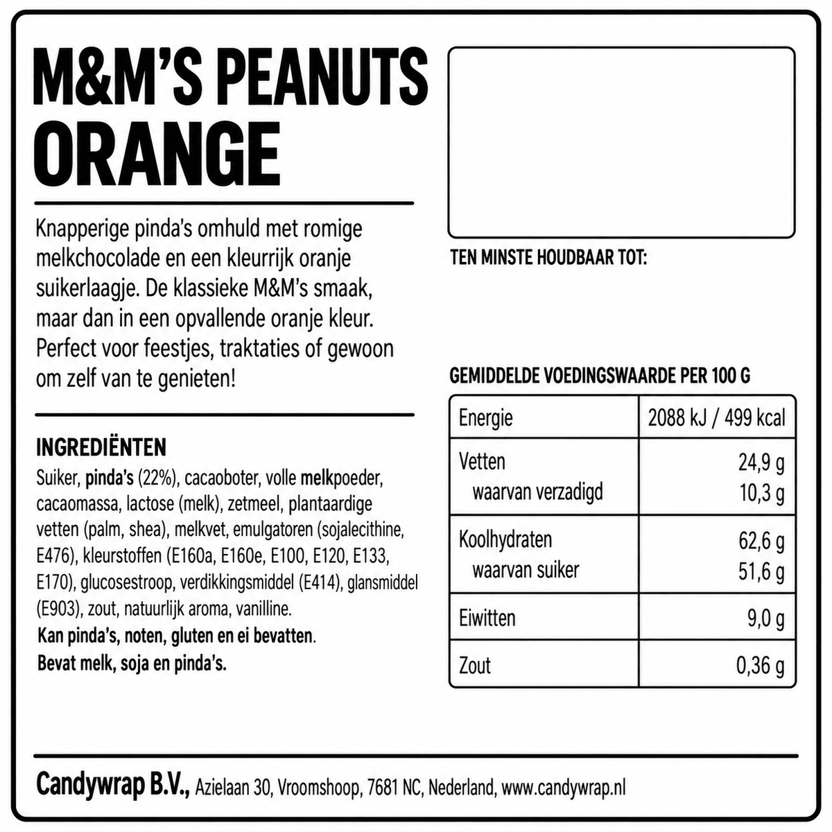 M&M's Peanuts Orange - Candywrap.nl