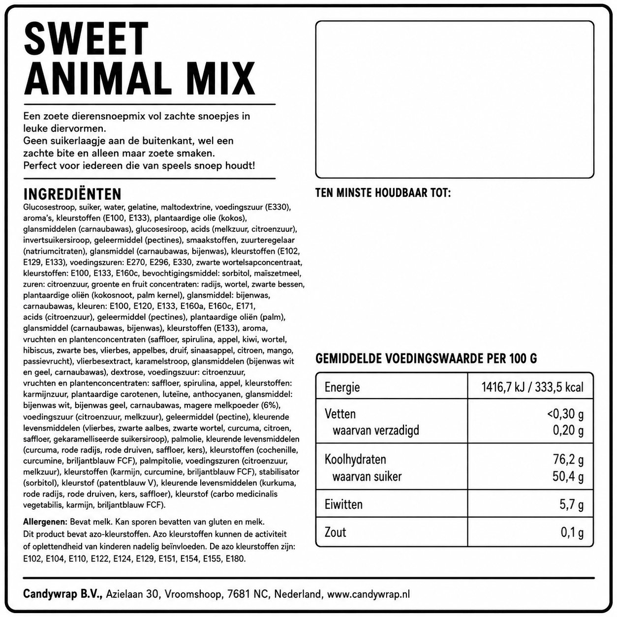 Sweet Animal Mix - Candywrap.nl