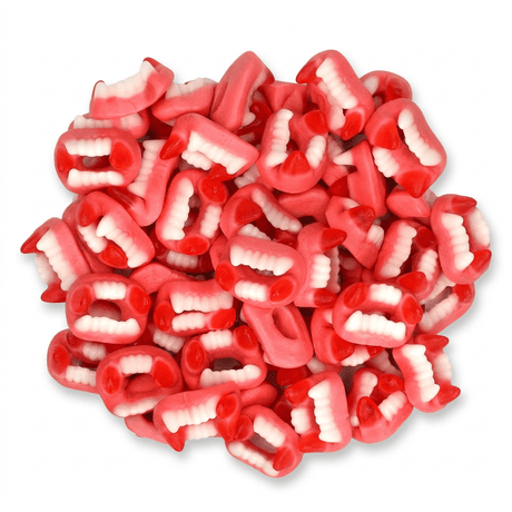 Trolli Dracula Teeth 1kg voordeelzak chewy vampier tanden Halloween snoep glutenvrij