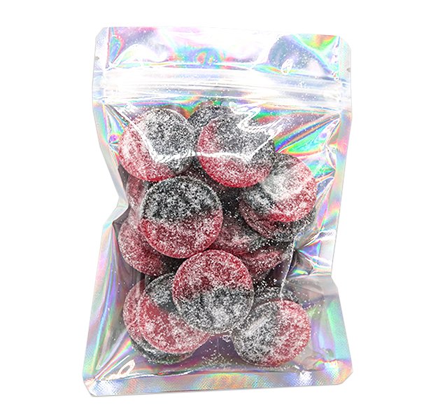 Sour Raspberry Licorice Coins - Candywrap.nl