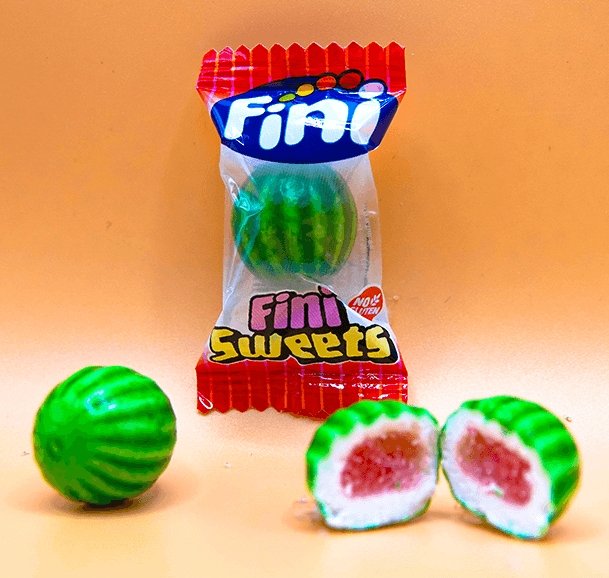 Melon chewing gum, bubble gum Fini, melon Fini